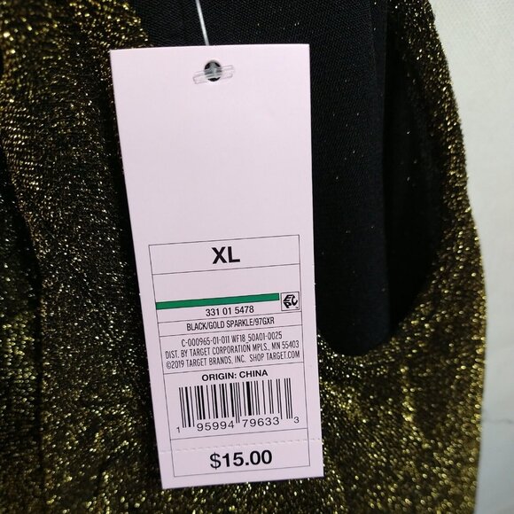 Wild Fable Cropped Top Women Size XL Glittery Gold Long Sleeve NEW FLAWS - Picture 5 of 8